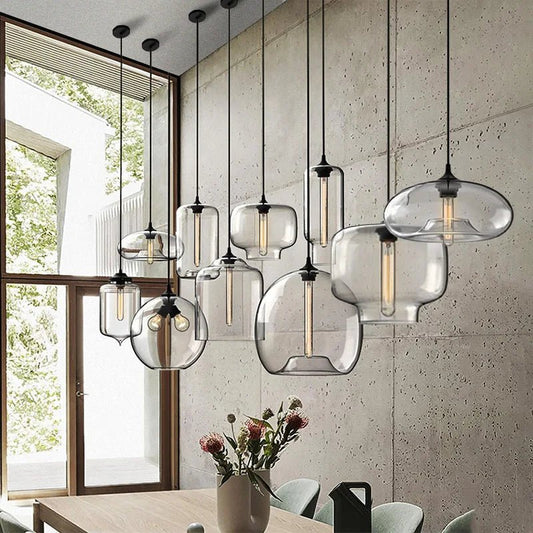 Handmade Glass Nordic Pendant Light With Chrome Finish - Decorbites