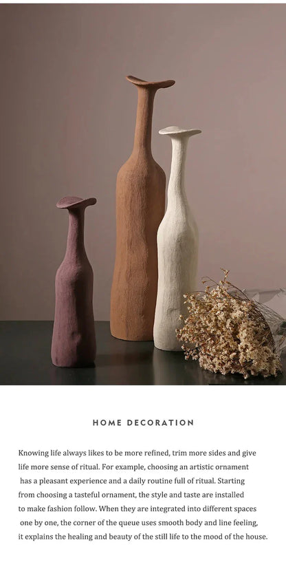 Handmade Nordic Ceramic Flower Vase for Luxury Home - Vase