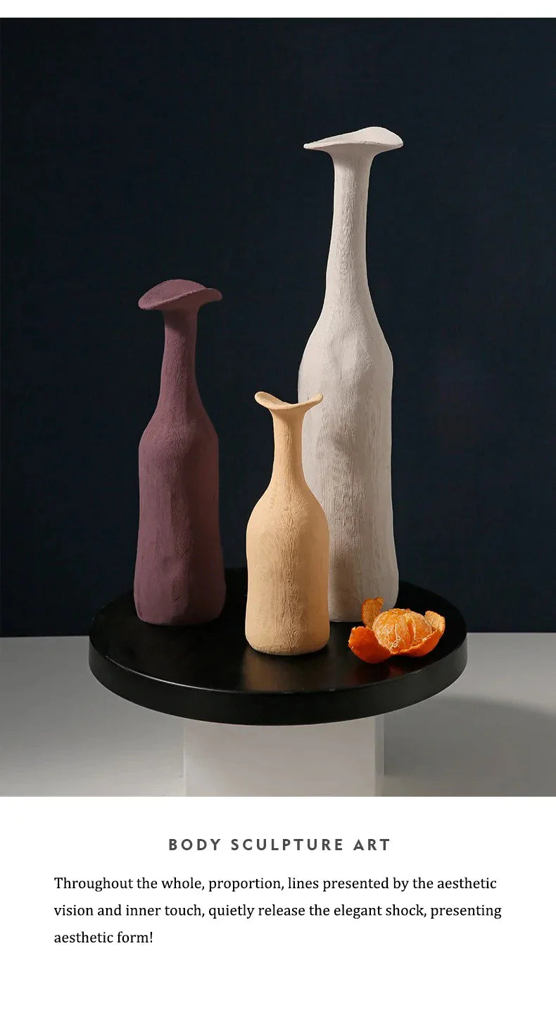 Handmade Nordic Ceramic Flower Vase for Luxury Home