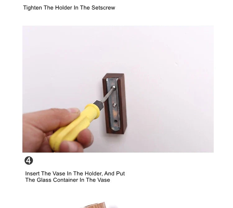 Handmade Nordic Wooden Wall Vase for Plants