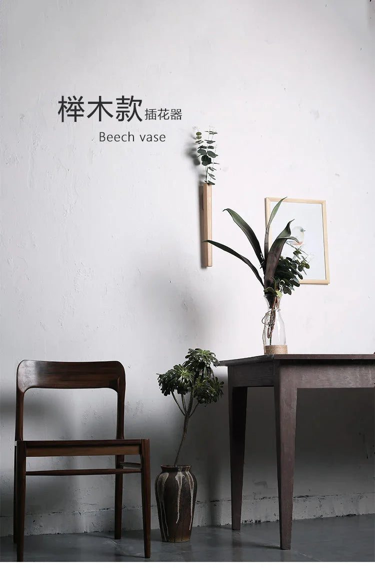 Handmade Nordic Wooden Wall Vase for Plants