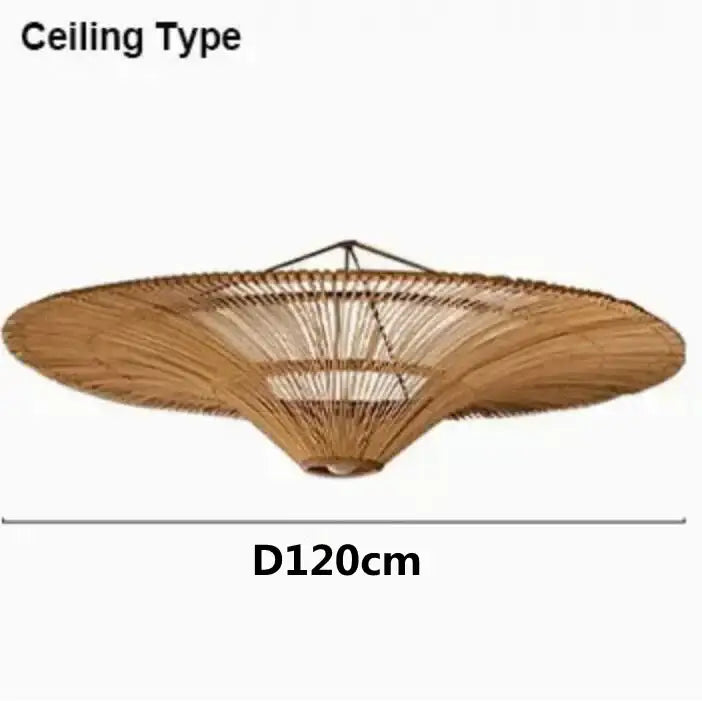A handmade rattan wicker chandelier in natural beige with a tiered woven bamboo design for dining room decorbites