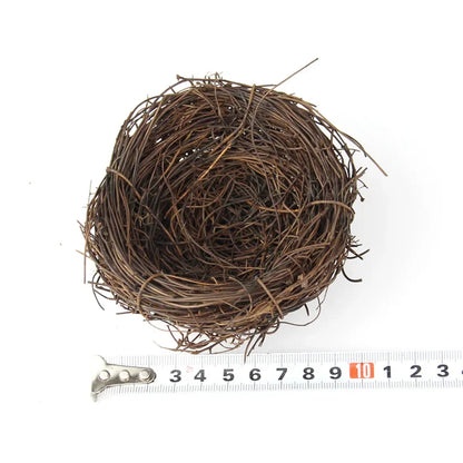 Handmade Round Rattan Bird Nest Decoration - 10CM