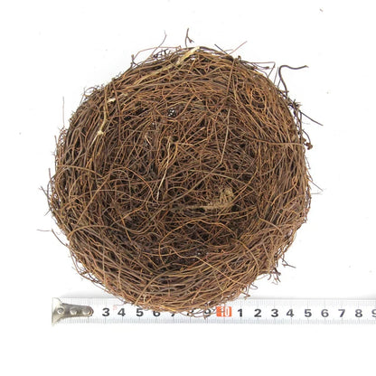 Handmade Round Rattan Bird Nest Decoration - 12CM