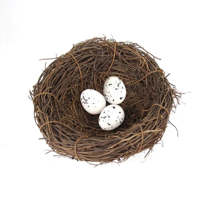 Handmade Round Rattan Bird Nest Decoration
