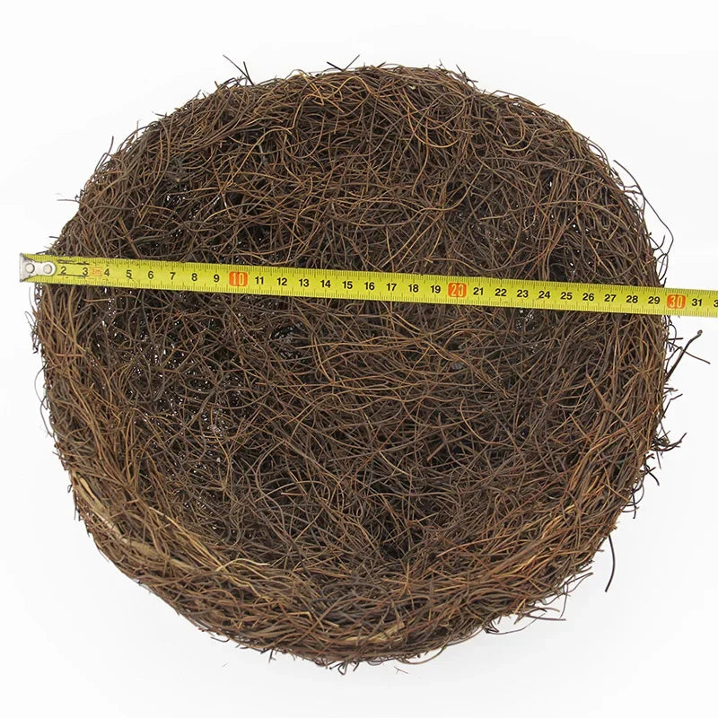 Handmade Round Rattan Bird Nest Decoration - 20CM