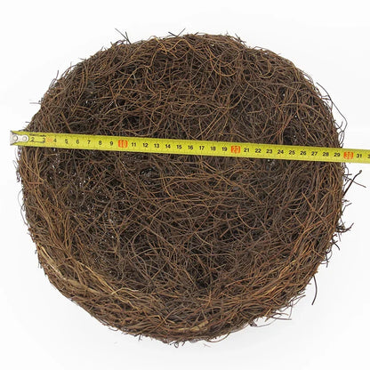 Handmade Round Rattan Bird Nest Decoration - 20CM