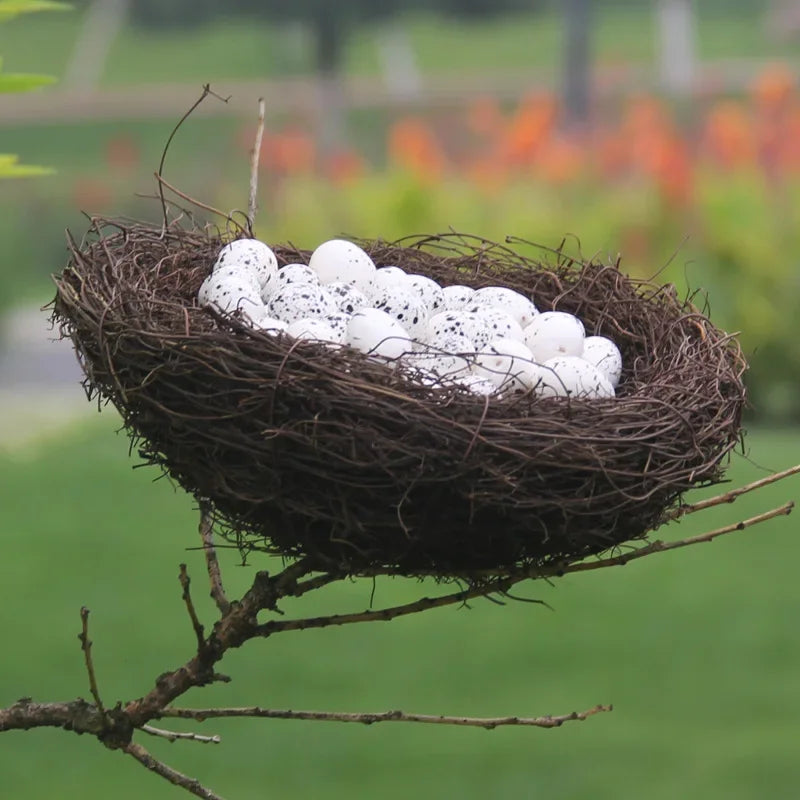 Handmade Round Rattan Bird Nest Decoration