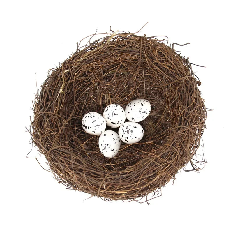 Handmade Round Rattan Bird Nest Decoration