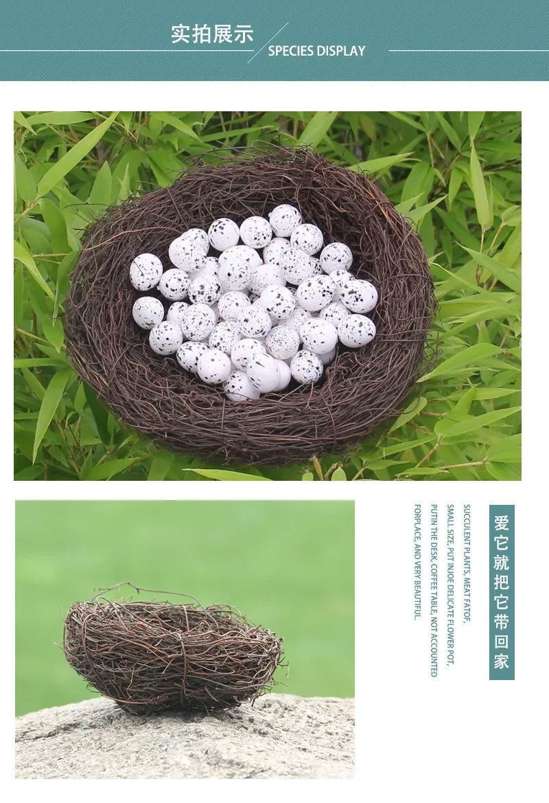Handmade Round Rattan Bird Nest Decoration