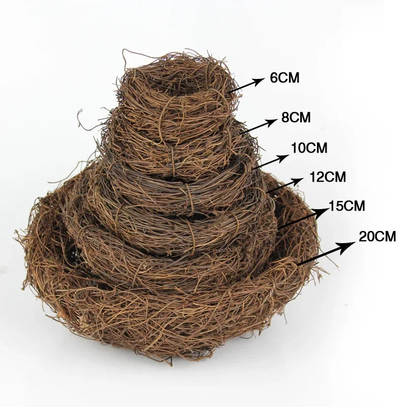 Handmade Round Rattan Bird Nest Decoration