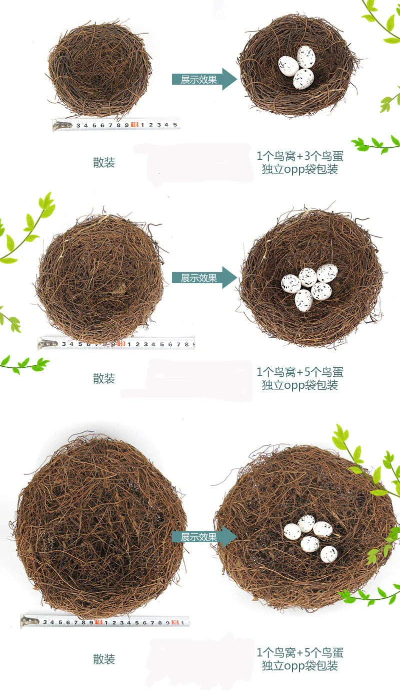 Handmade Round Rattan Bird Nest Decoration