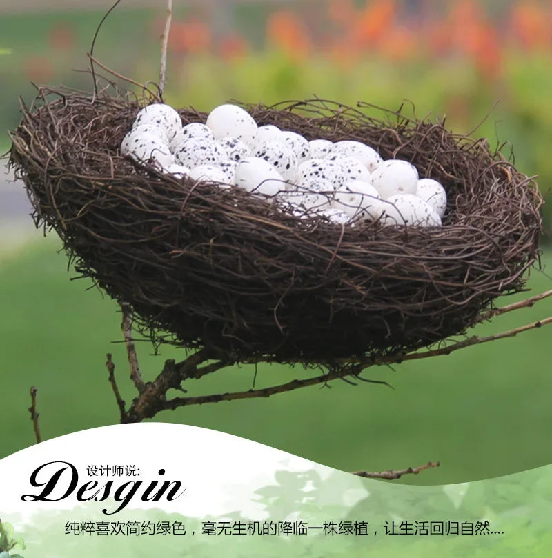 Handmade Round Rattan Bird Nest Decoration