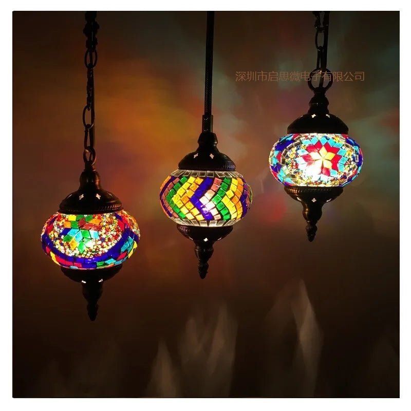 Handmade Turkish Mosaic Glass Pendant Light - Decorbites