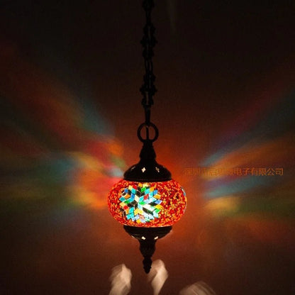 Handmade Turkish Mosaic Glass Pendant Light - Decorbites