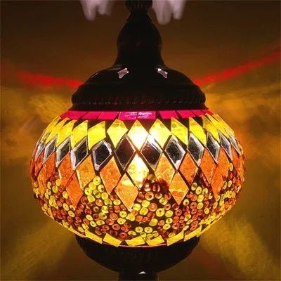 Handmade Turkish Mosaic Glass Pendant Light - Decorbites