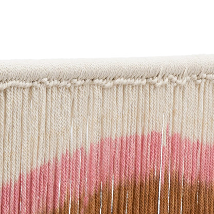 Handmade Weaving Wall-mount Rainbow Macrame Decor Wall Hanging Colorful Tie-dyeing Tapestries w/Wood Stick 109*70cm