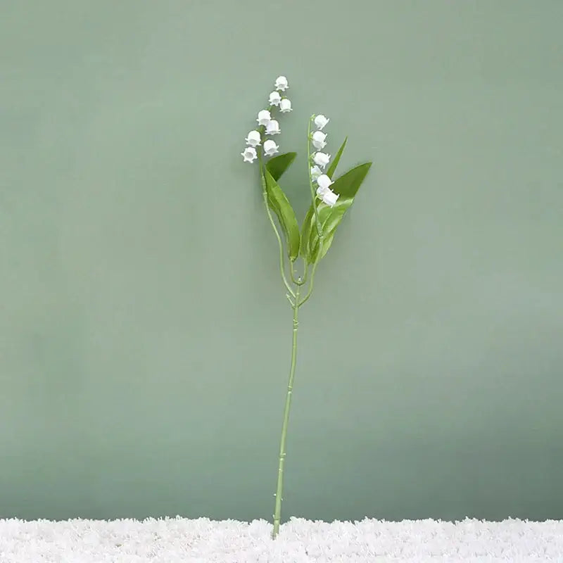 Handmade white bellflower artificial flowers with glossy green leaves for wedding decor by decorbites bellflower artificial