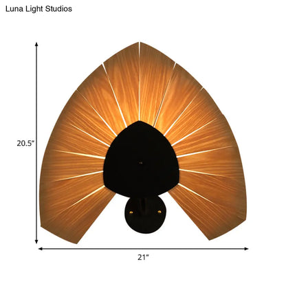 DecorBites™ Handmade Wood Veneer Wall Sconce with Modern Stylish Design and 1 Light - Perfect for Restaurants, with Black Finish