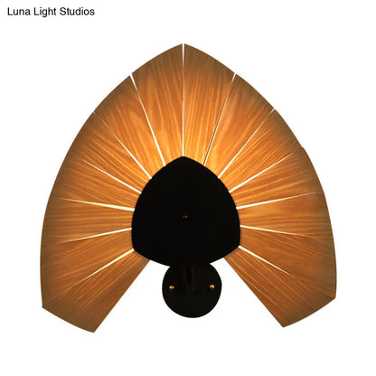 DecorBites™ Handmade Wood Veneer Wall Sconce with Modern Stylish Design and 1 Light - Perfect for Restaurants, with Black Finish