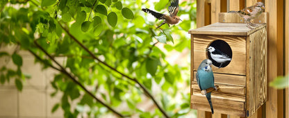 Handmade Wooden Screech Owl House - Outdoor Nesting Box