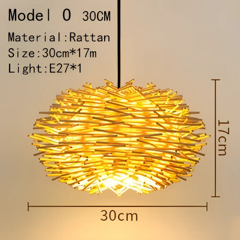 Golden-yellow handwoven rattan pendant light with spherical woven design for dining room illumination