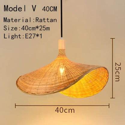 Handwoven black woven pendant light with natural rattan and warm golden glow for elegant dining room lighting