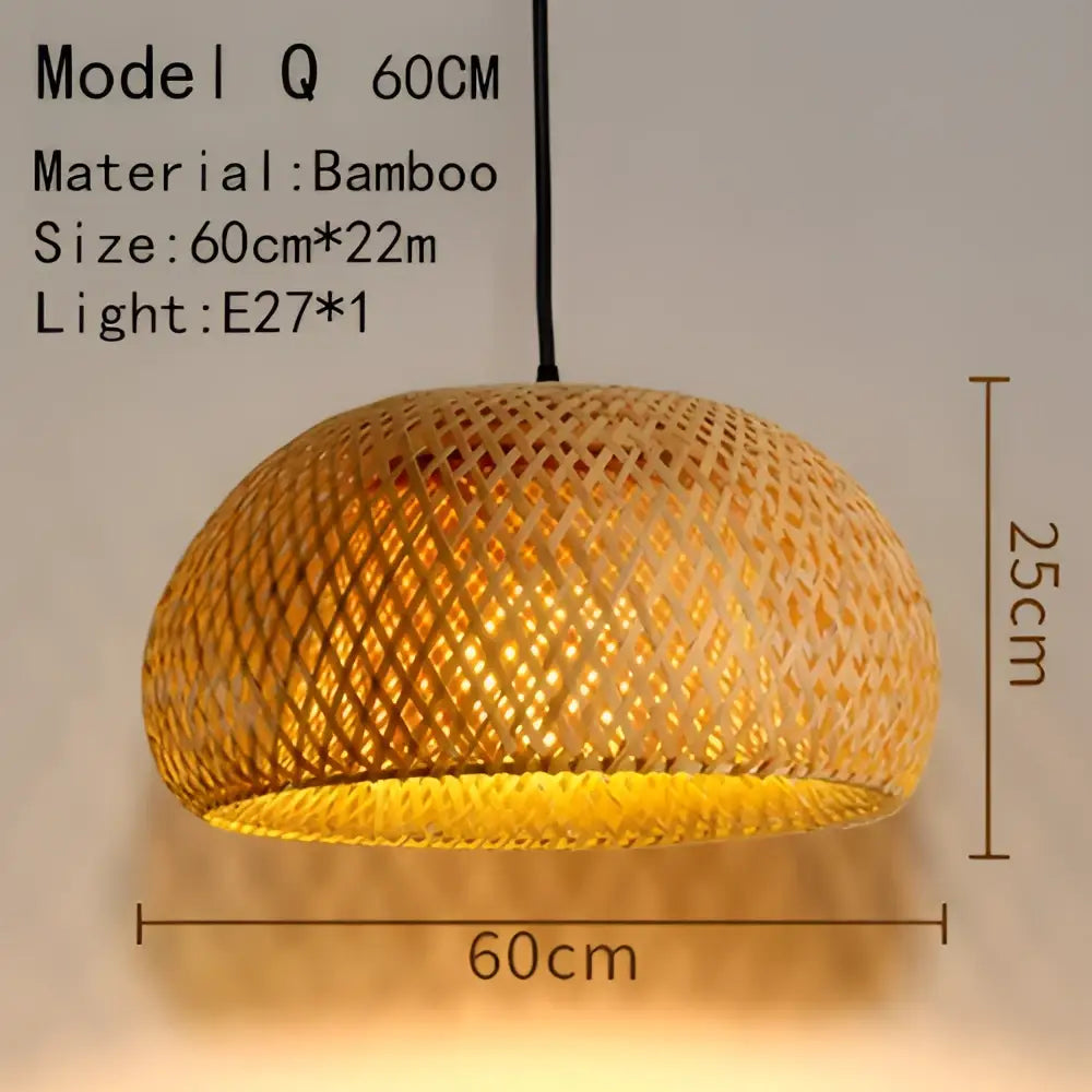 Handwoven black woven pendant light with golden bamboo lattice design and e27 bulb socket for dining room use