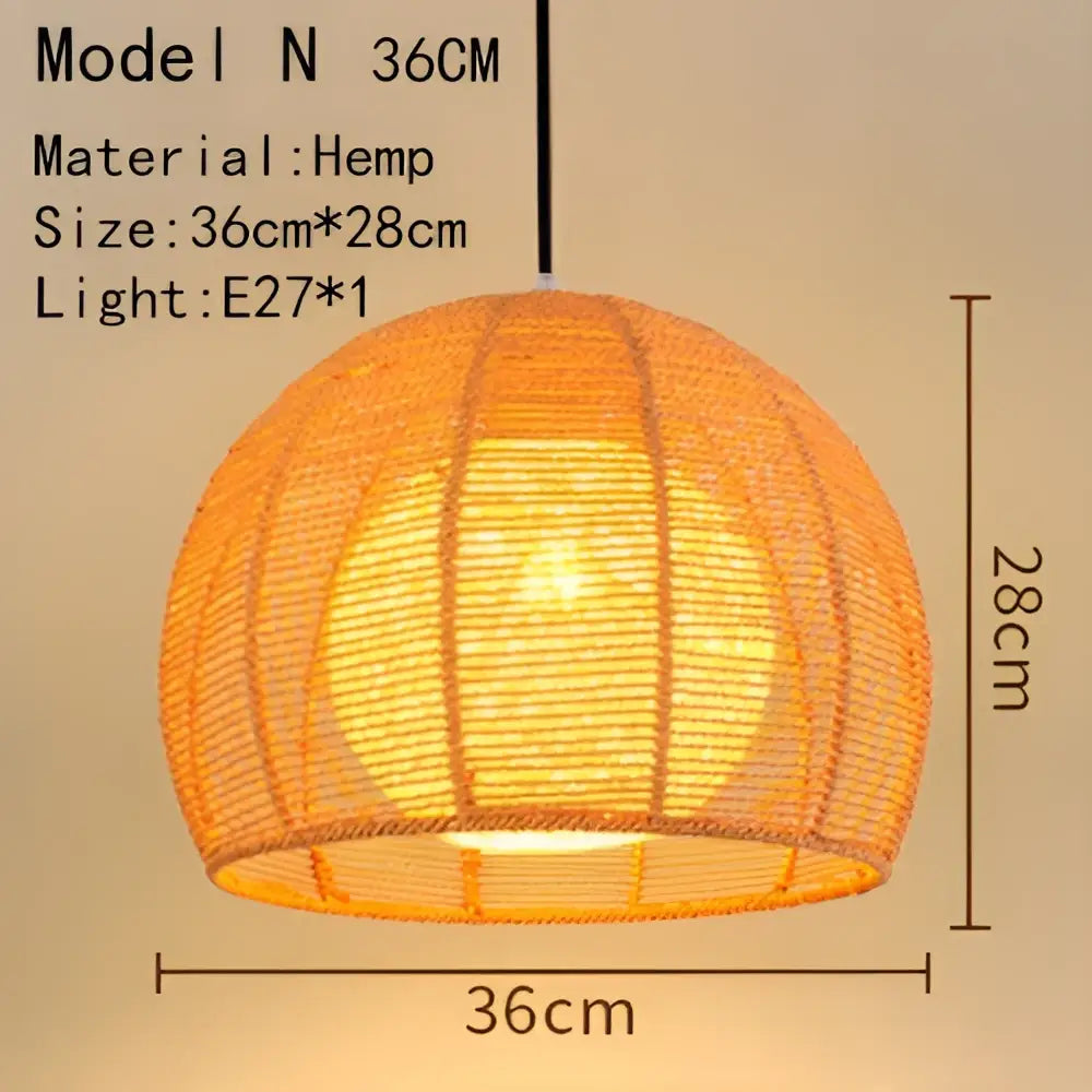 Handwoven black woven pendant light with warm-toned hemp dome design and natural fiber texture for dining room