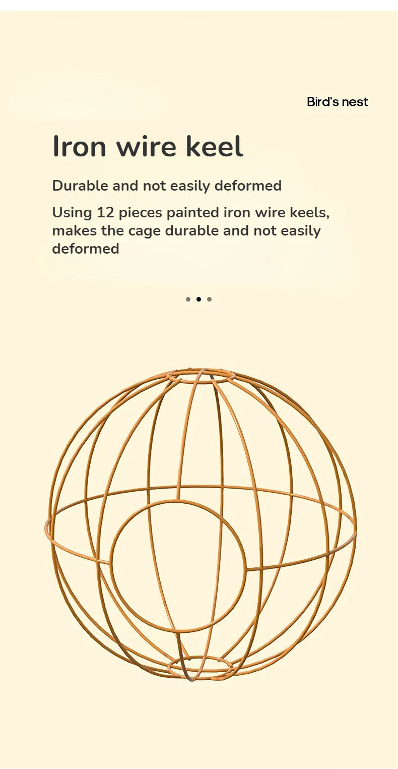 Handwoven Grass Bird Cage Hut for Small Birds