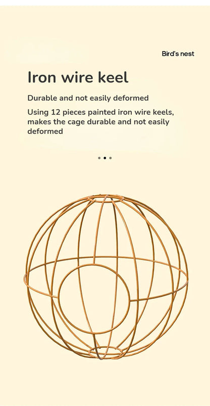 Handwoven Grass Bird Cage Hut for Small Birds