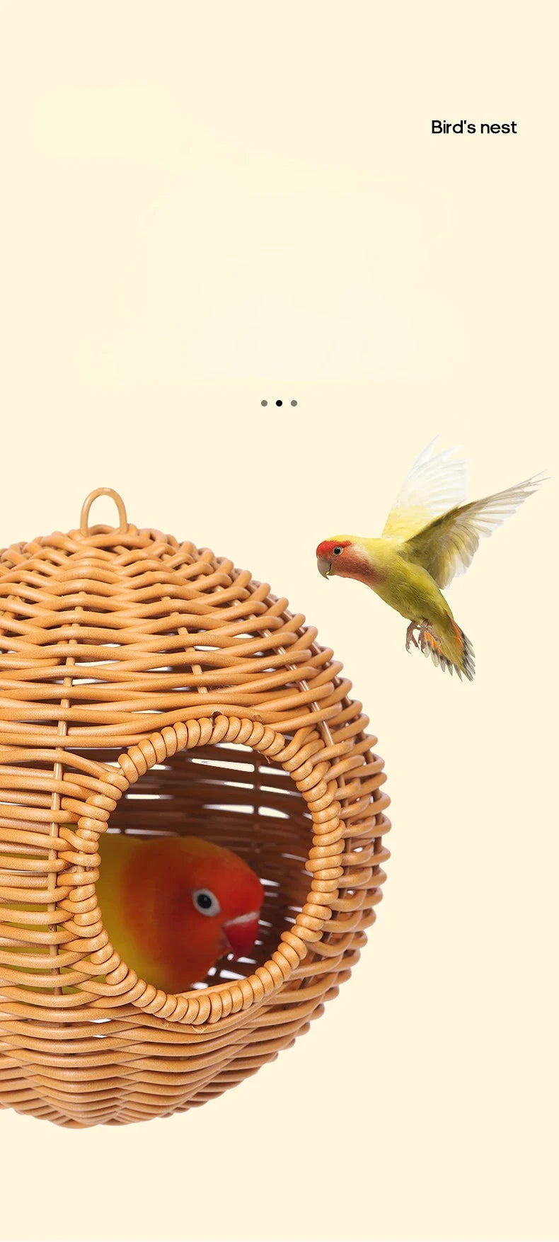 Handwoven Grass Bird Cage Hut for Small Birds