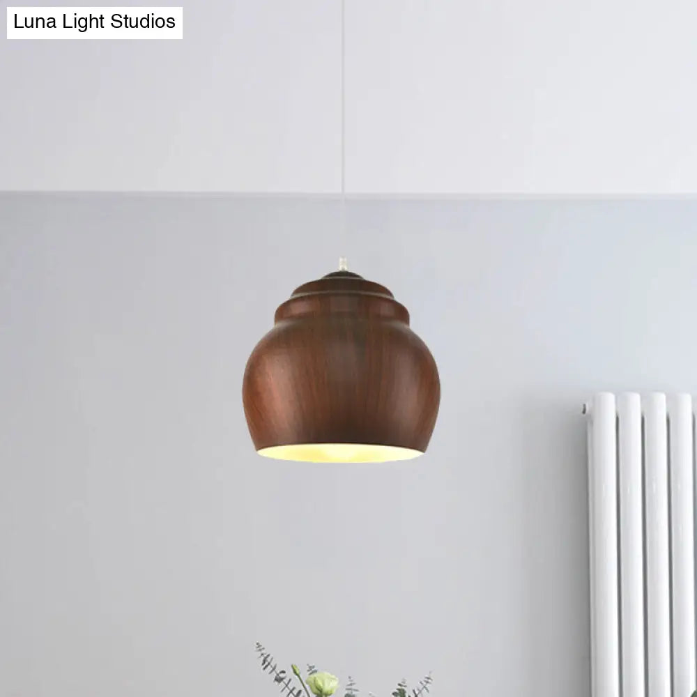 Hanging Ceiling Light: Loft Pendant Lamp with Coffee-Colored Pottery Cup Aluminum Shade