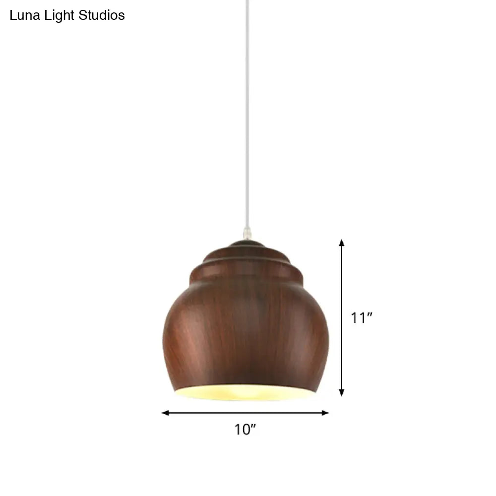 Hanging Ceiling Light: Loft Pendant Lamp with Coffee-Colored Pottery Cup Aluminum Shade