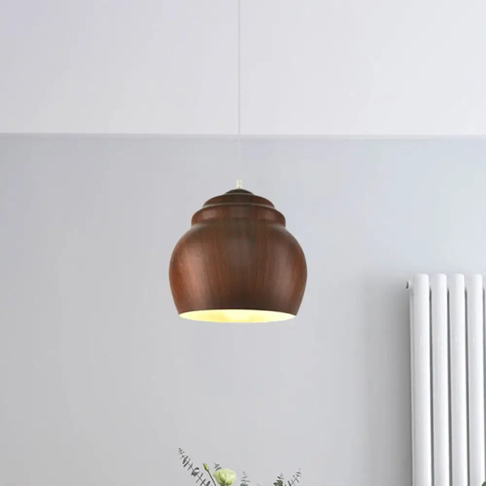 Hanging Ceiling Light: Loft Pendant Lamp with Coffee-Colored Pottery Cup Aluminum Shade