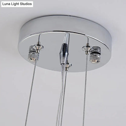 Lámpara de techo colgante con 5 bombillas - Lámpara moderna de cristal, marco cromado y cristal K9