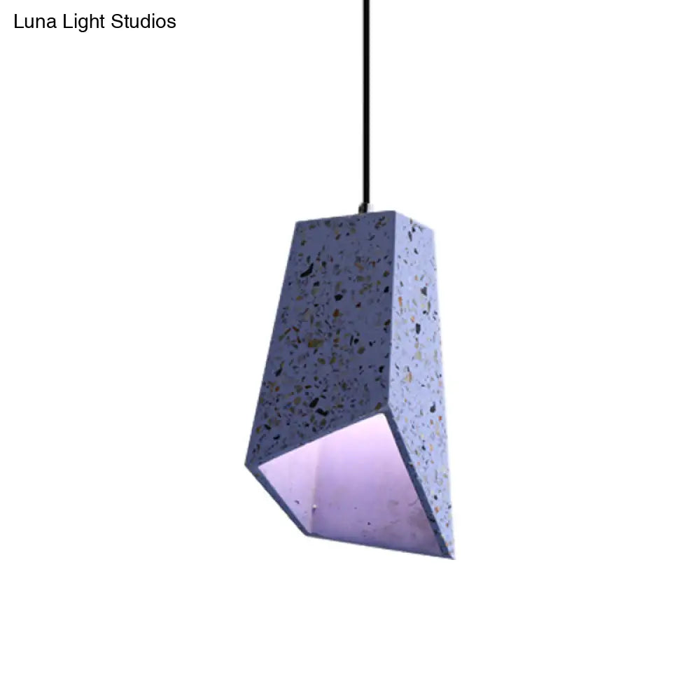 Hanging Geometric Nordic Terrazzo Pendant Lamp - 1 Head, White/Black/Red - Ideal for Coffee Shop