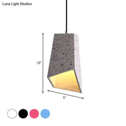 Hanging Geometric Nordic Terrazzo Pendant Lamp - 1 Head, White/Black/Red - Ideal for Coffee Shop