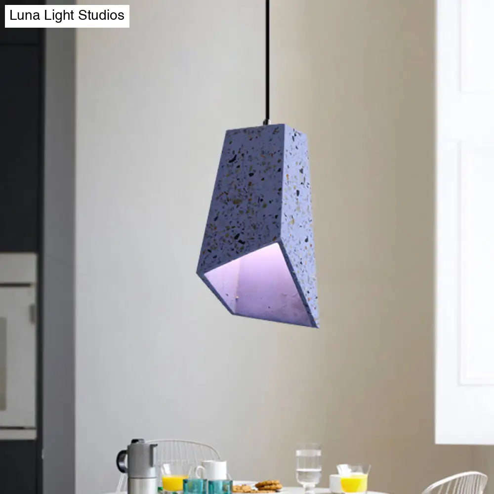 Hanging Geometric Nordic Terrazzo Pendant Lamp - 1 Head, White/Black/Red - Ideal for Coffee Shop