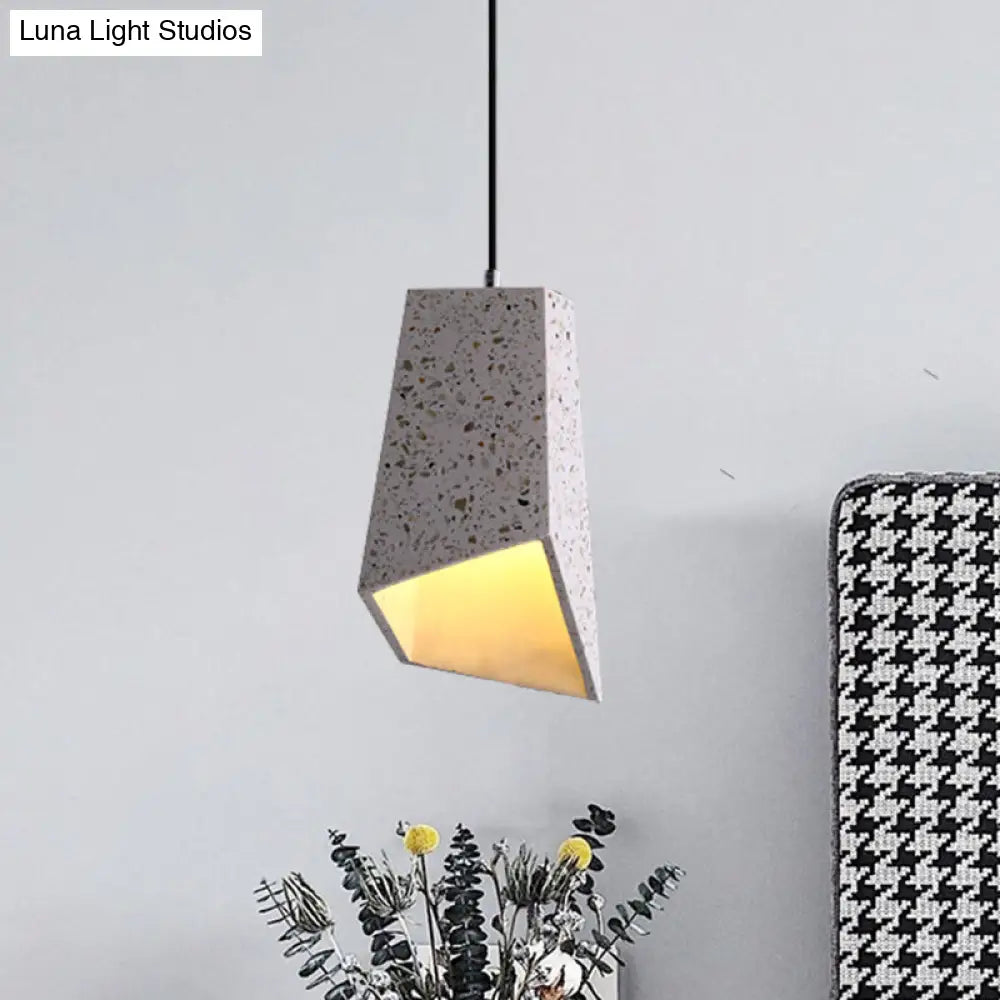 Hanging Geometric Nordic Terrazzo Pendant Lamp - 1 Head, White/Black/Red - Ideal for Coffee Shop