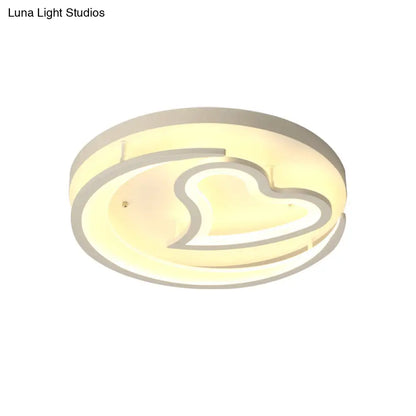 Lámpara de techo redonda moderna de acrílico con forma de corazón DecorBites™ para dormitorio, montaje empotrado