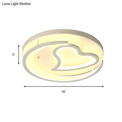 Lámpara de techo redonda moderna de acrílico con forma de corazón DecorBites™ para dormitorio, montaje empotrado
