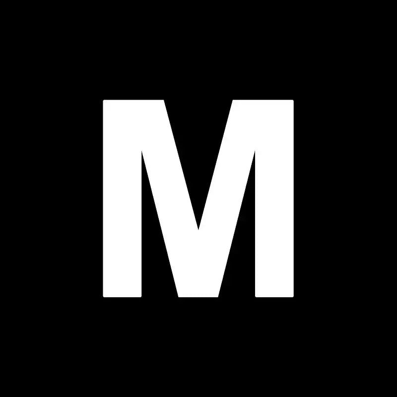 White capital letter m on black background representing decorbites heart cake mold for kitchen baking decor