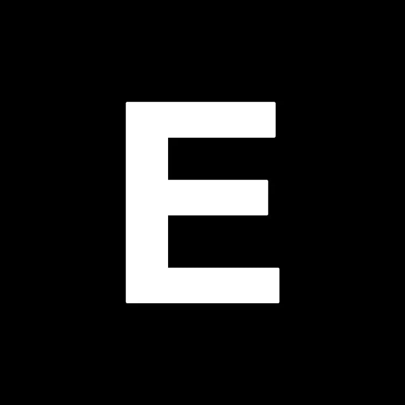 White capital letter e on black background for decorbites heart cake mold used in kitchen baking and decorating