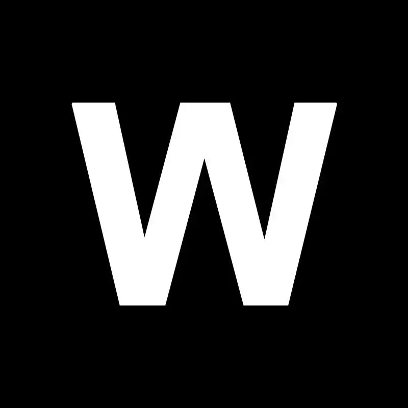 White capital letter w on black background representing decorbites heart cake mold for kitchen baking and decorating