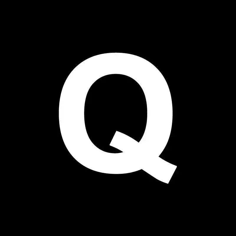 White capital letter q on black background illustrating decorbites heart cake mold for kitchen baking and decorating