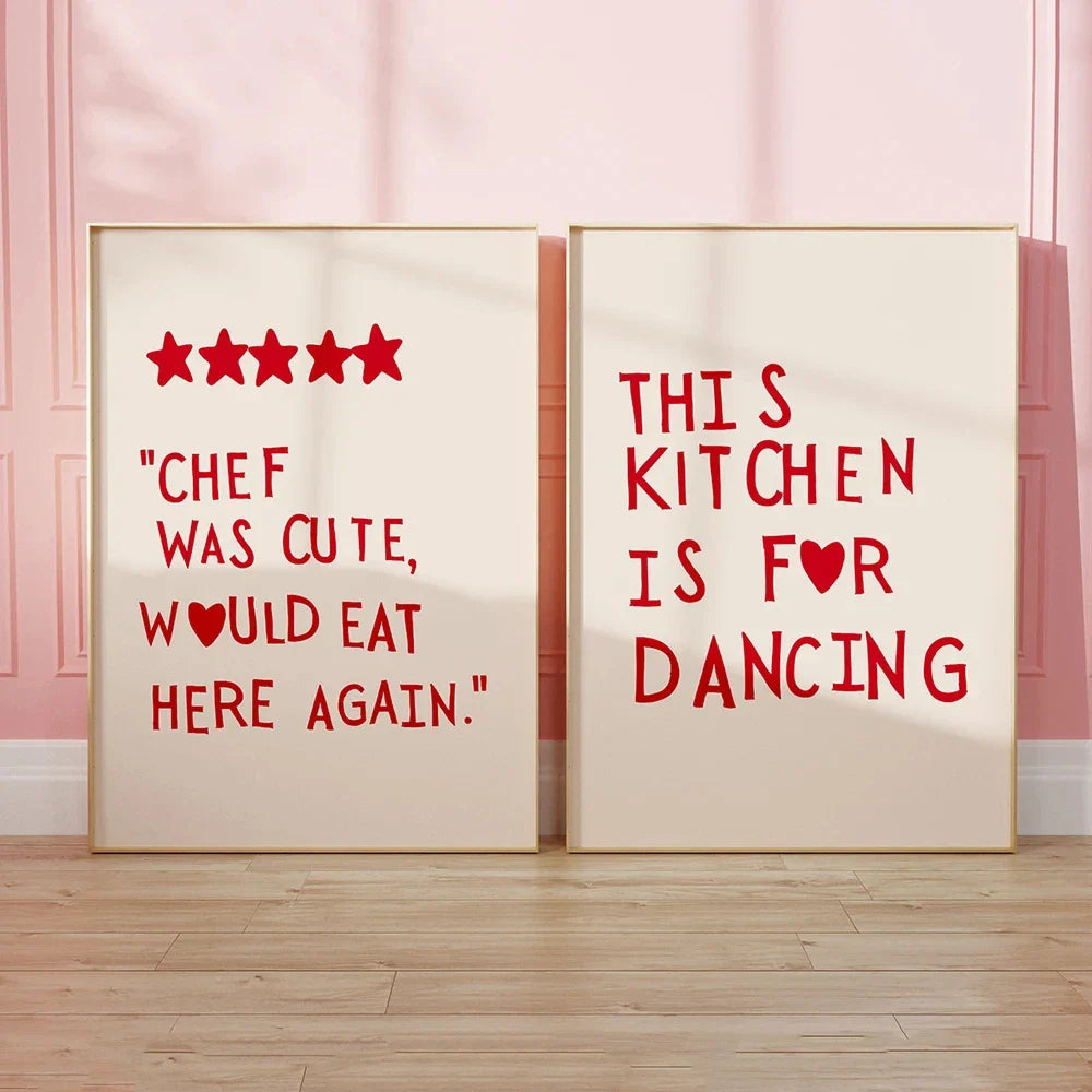 Heart Quote Kitchen Wall Art Painting - Posters