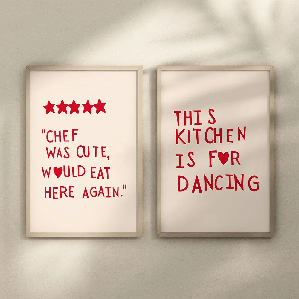 Heart Quote Kitchen Wall Art Painting - Posters