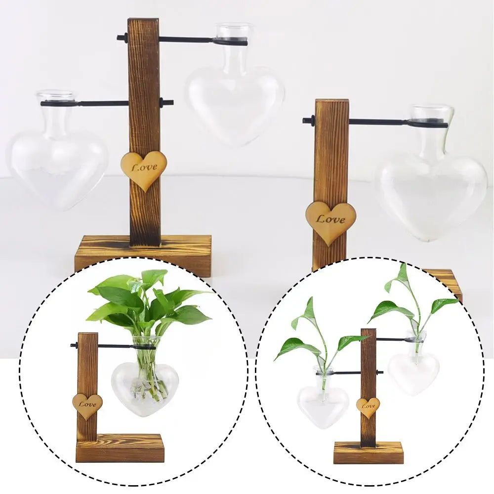 Heart Shape Hydroponic Glass Vase - Home Decor - Vase