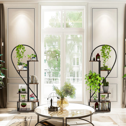 Heart Shaped 6-Tier Metal Plant Stand
